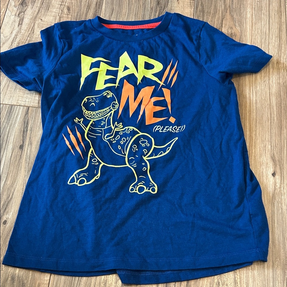 Disney Blue Short-Sleeve 'Fear Me!' Dinosaur Graphic Tee